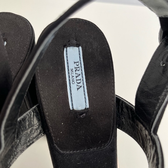 Auth PRADA Satin Bow Platform Heels - Picture 5 of 12